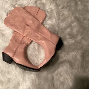 Coozy Girl Faux Leather Bernice Pink Boots, Size 9